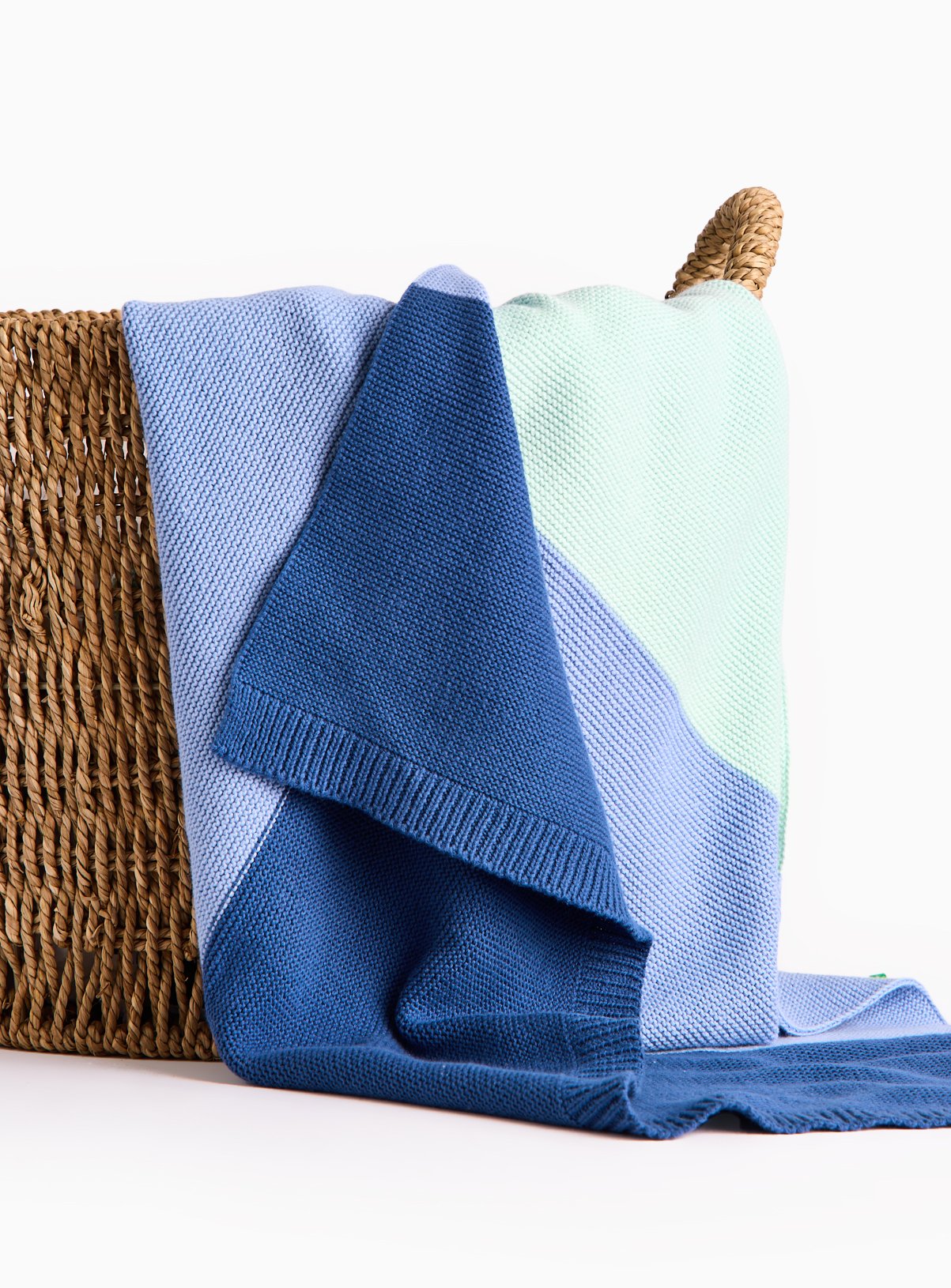 Blue Blue Stripe Knitted Blanket One Size - Tu by Sainsbury's