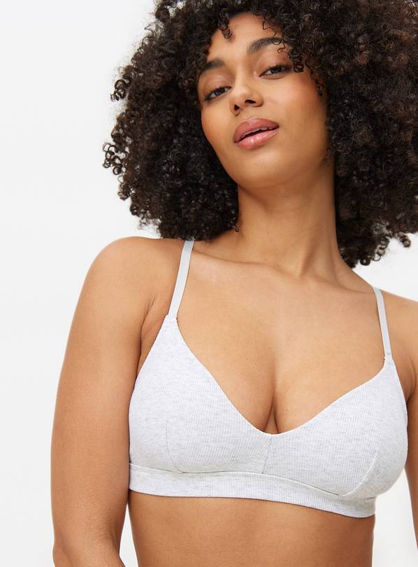 Cottonform™ Grey Marl Ribbed Bralette  8