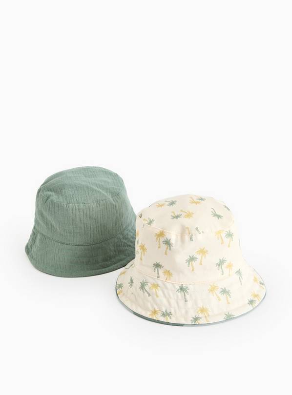 Khaki Bucket Hats 2 Pack Newborn