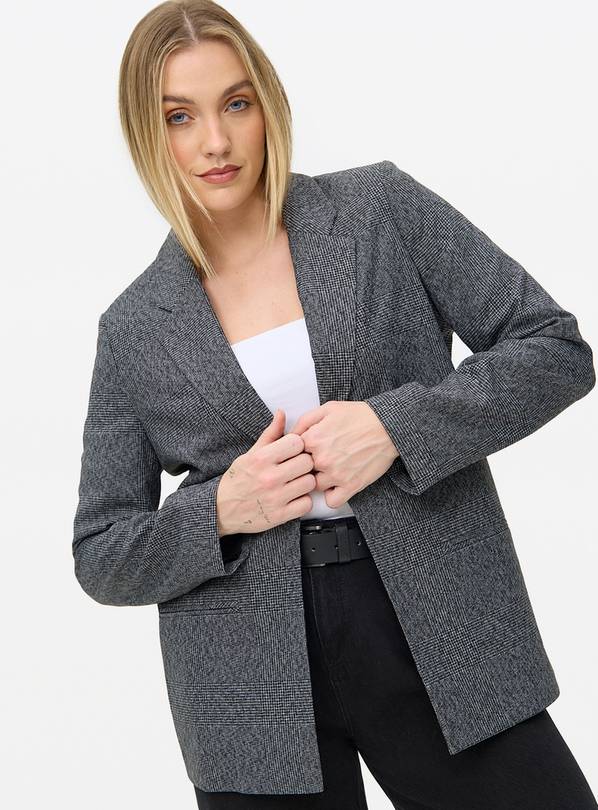 Grey Check Relaxed Tailored Blazer 8