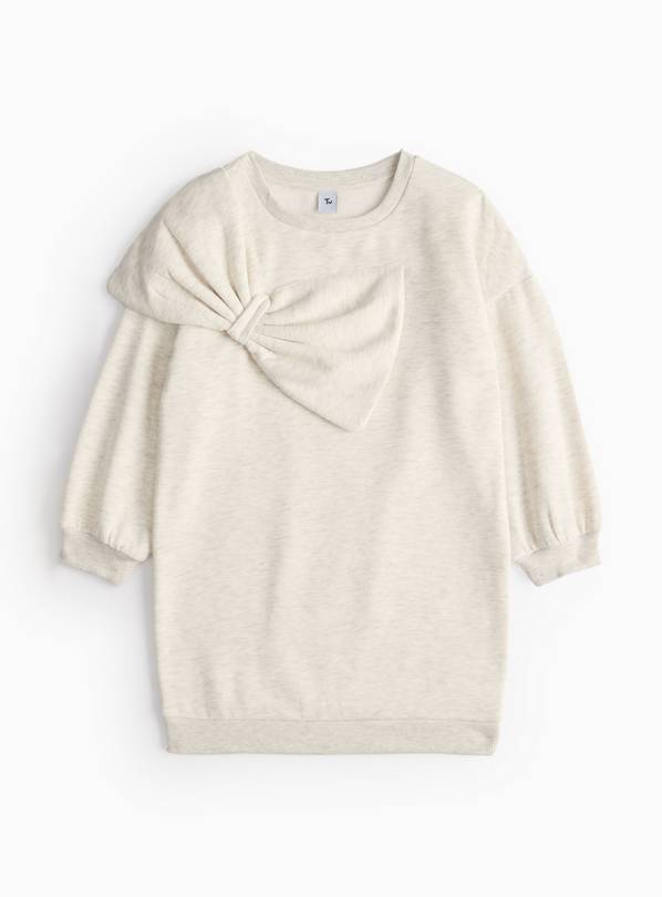 Pale Grey Marl Bow Sweat Dress 8 years