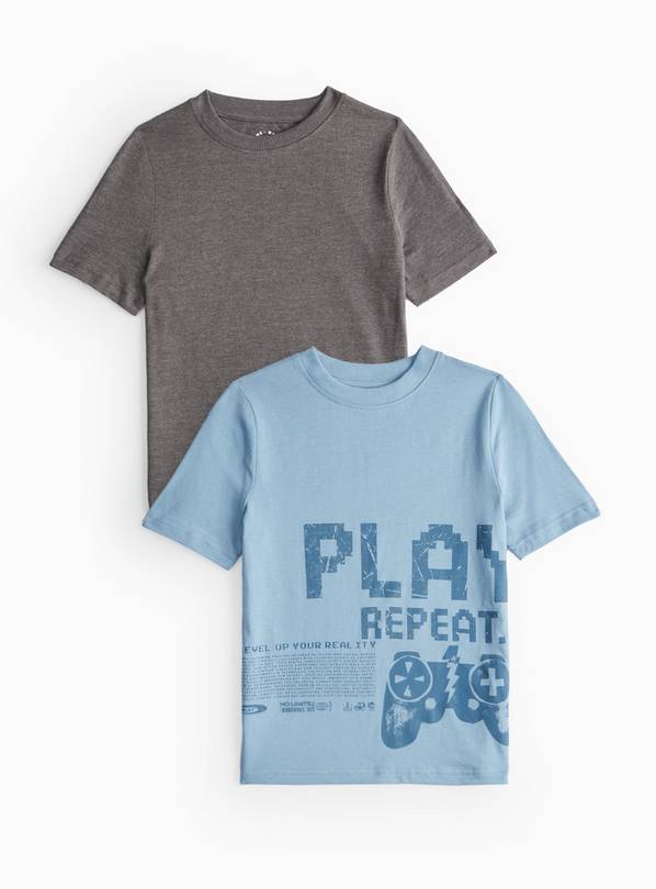 Blue & Charcoal Crew Neck T-Shirt 2 Pack 2 years