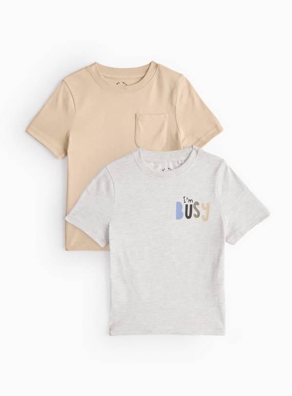 Grey & Yellow T-Shirt 2 Pack 4-5 years