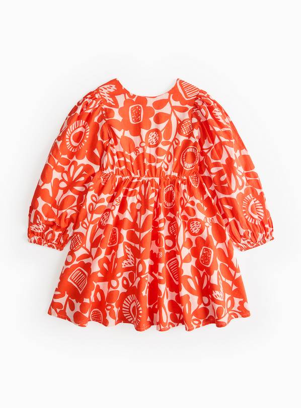 Tu X Scion Red Kukkia Long Sleeve Dress 5 years