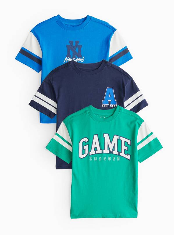 Blue Games Printed T-Shirt 3 Pack 6 years