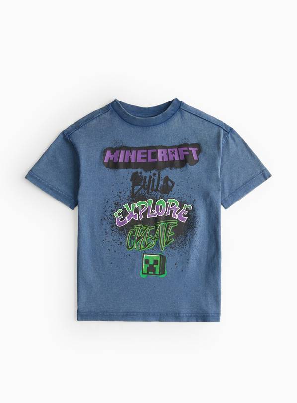 Minecraft Washed Blue T-Shirt 5 years