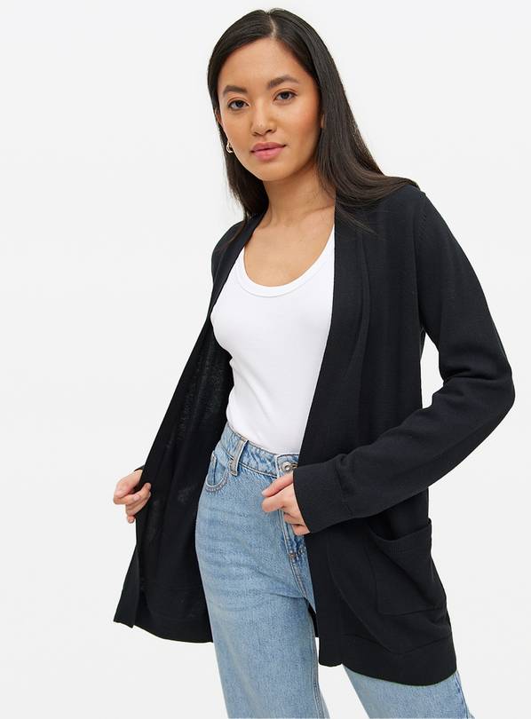 Black Pocket Longline Cardigan 12