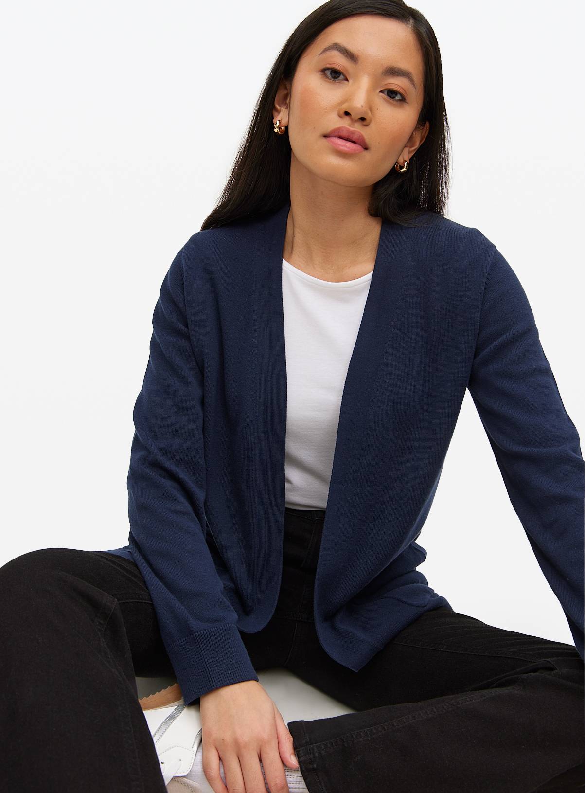 Navy Pocket Longline Cardigan 24 - Image 1