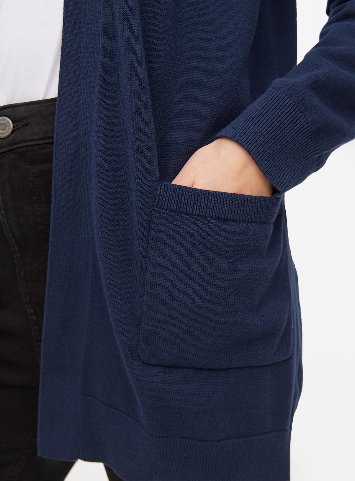 Navy Pocket Longline Cardigan 24 - Image 2 thumbnail