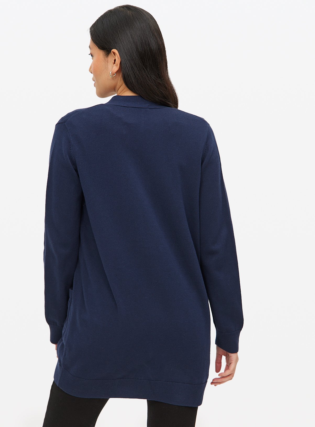 Navy Pocket Longline Cardigan 24 - Image 4 thumbnail
