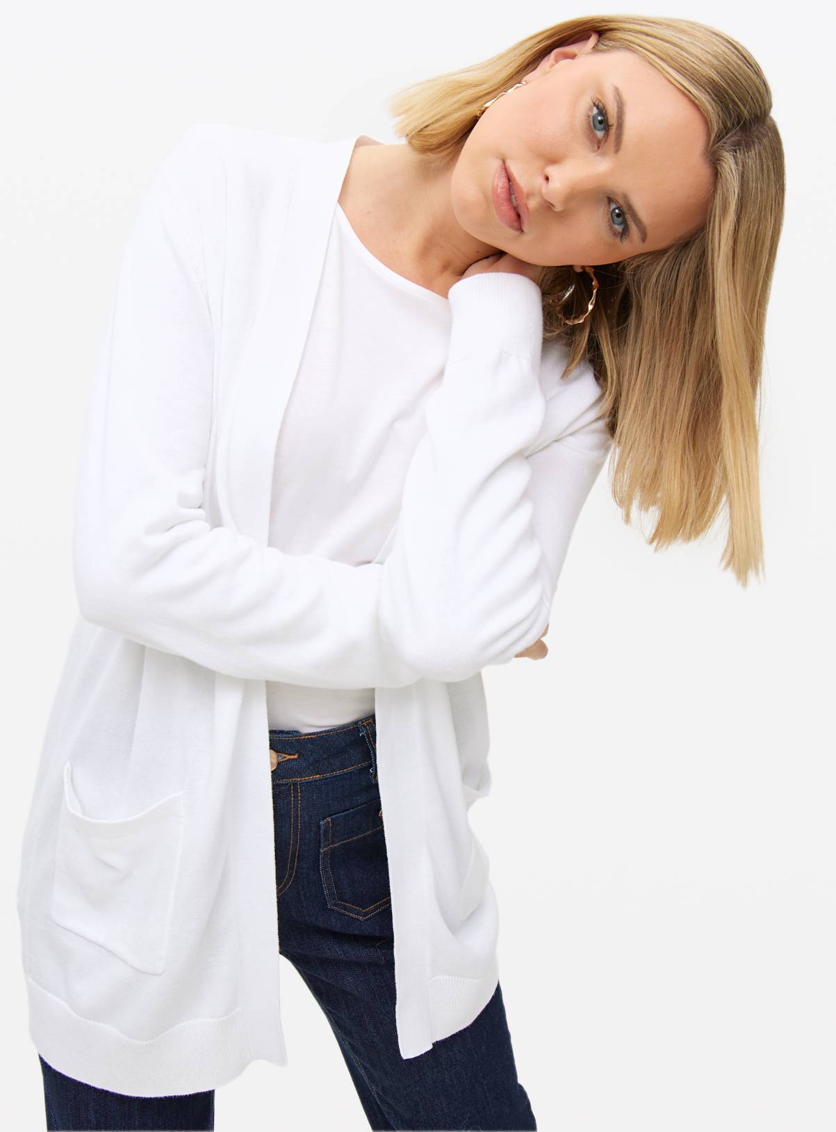 White Pocket Longline Cardigan 16 - Image 1
