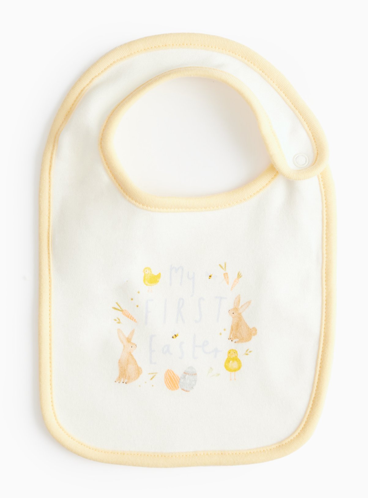 Cream Cream My First Easter Slogan Cotton Bib One Size - Tu by Sainsbury's