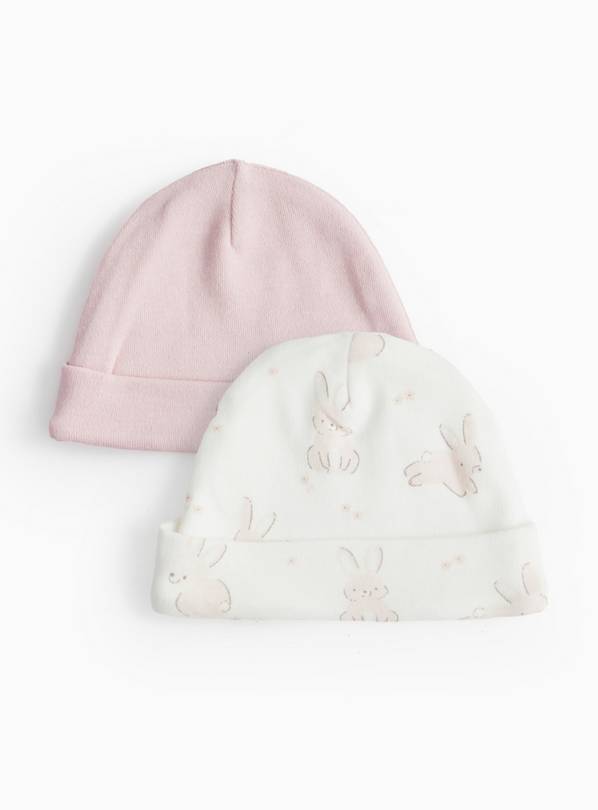 Pink Bunny Print Cotton Hats 2 Pack 2lbs - 0.9kg