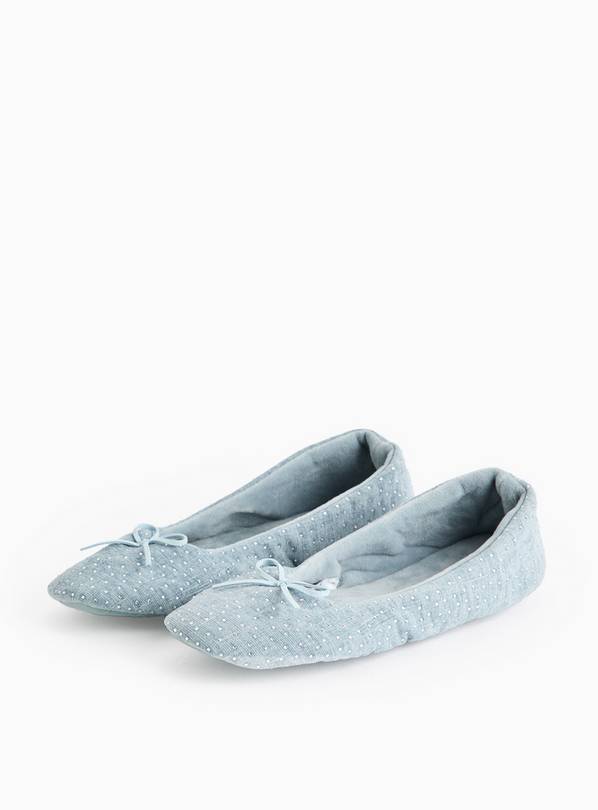 Blue Diamante Ballerina Slippers 3