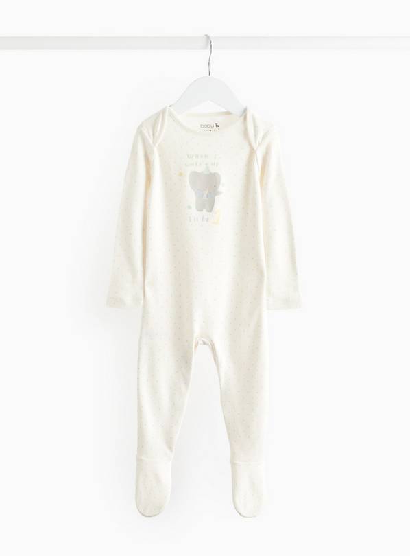 One Year Birthday Print Sleepsuit  9-12 months