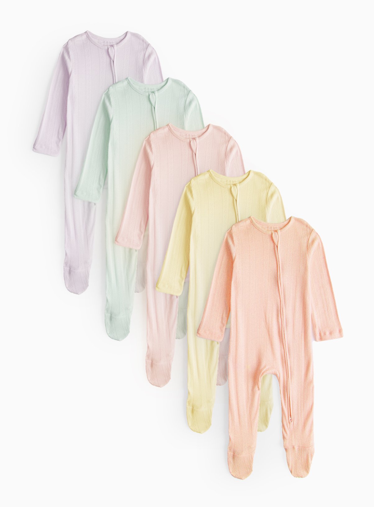 Pastel Sleepsuits 5 Pack (9-12 Months) - Tu by Sainsbury's