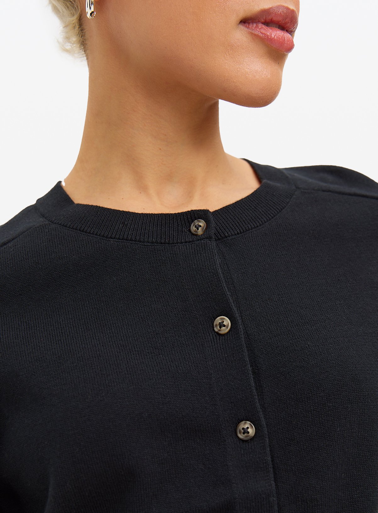 Black Raglan Short Sleeve Cardigan 10 - Image 3 thumbnail