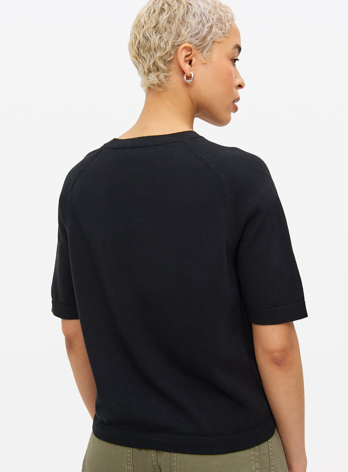 Black Raglan Short Sleeve Cardigan 10 - Image 4 thumbnail