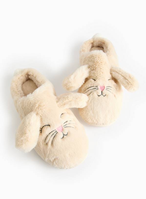 Bunny Plush Faux Fur Mule Slippers S