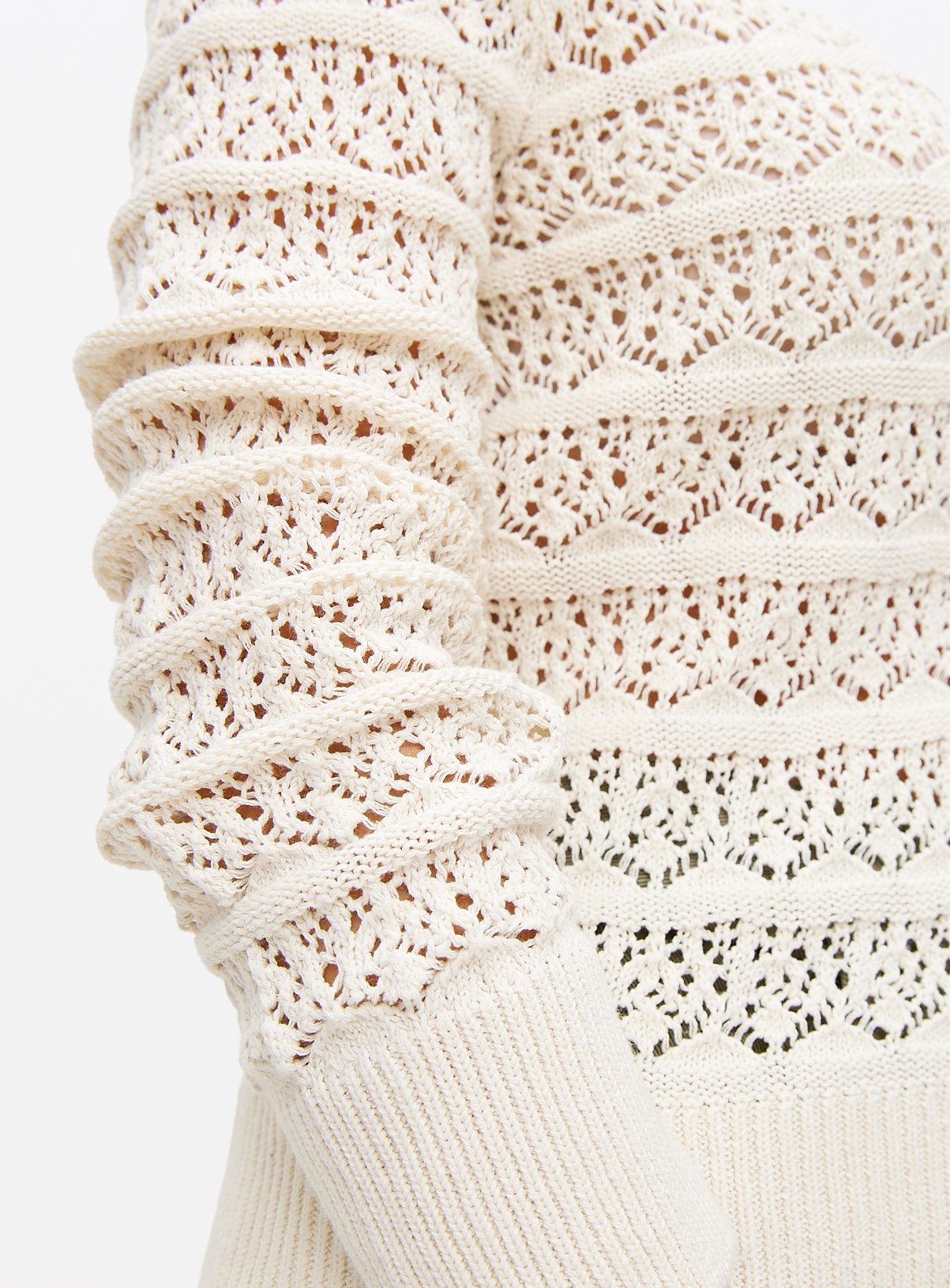 Neutral Pointelle Stripe Cardigan  18 - Image 3 thumbnail