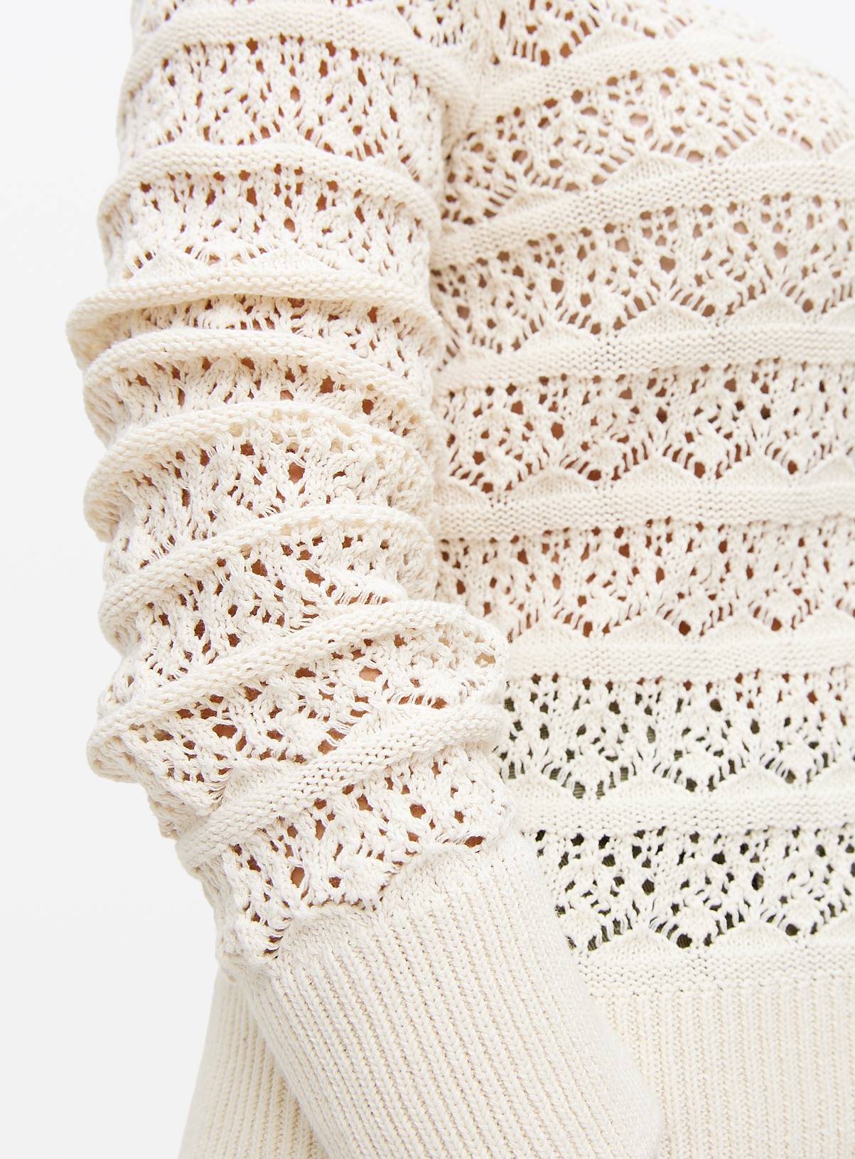 Neutral Pointelle Stripe Cardigan  18 - Image 3