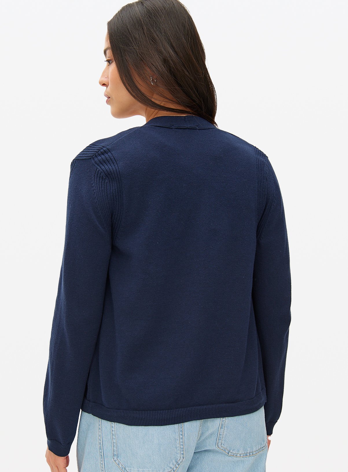 Navy Core Cropped Cardigan 8 - Image 4 thumbnail