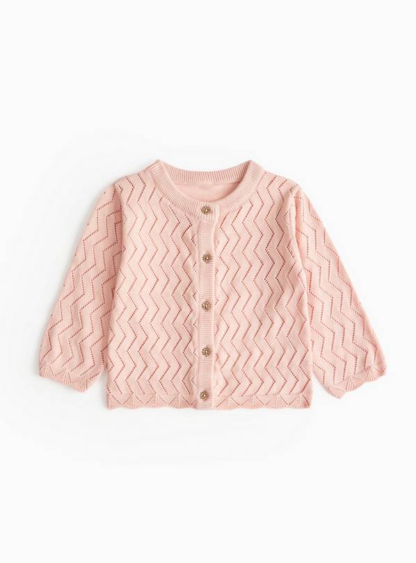 Pink Zig-Zag Knitted Cardigan 12-18 months