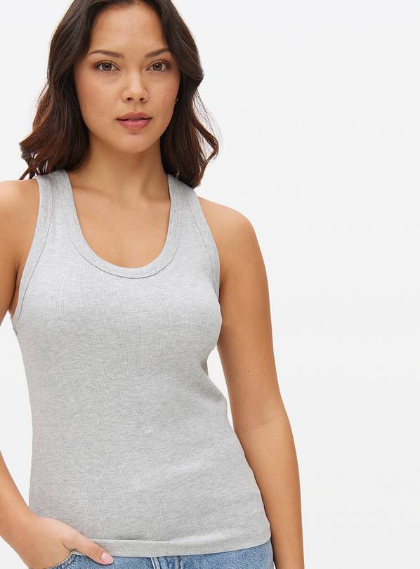 Grey Marl Ribbed Vest Top 22