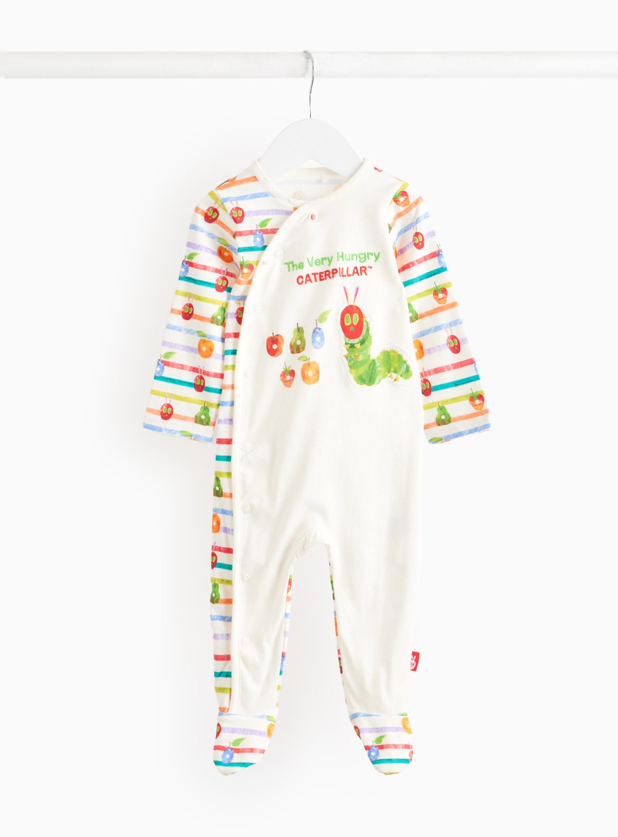 The Very Hungry Caterpillar White Sleepsuit (Up To 3 Mths) - The Very Hungry Caterpillar by Sainsbury's