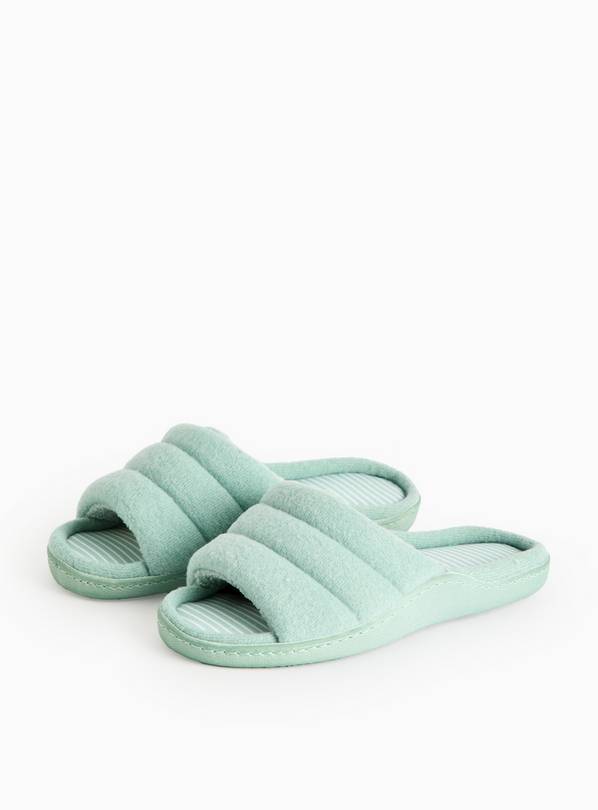 Green Stripe Jersey Mule Slipper M