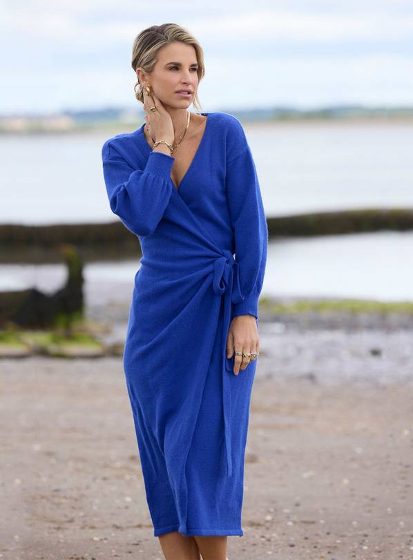 VOGUE WILLIAMS Cobalt Wrap Midaxi Dress L