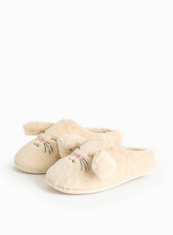 Mini Me Bunny Plush Faux Fur Mule Slippers 10-11 Infant