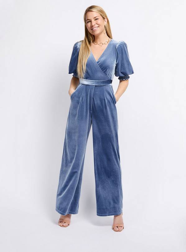 VOGUE WILLIAMS Blue Velvet Jumpsuit 16