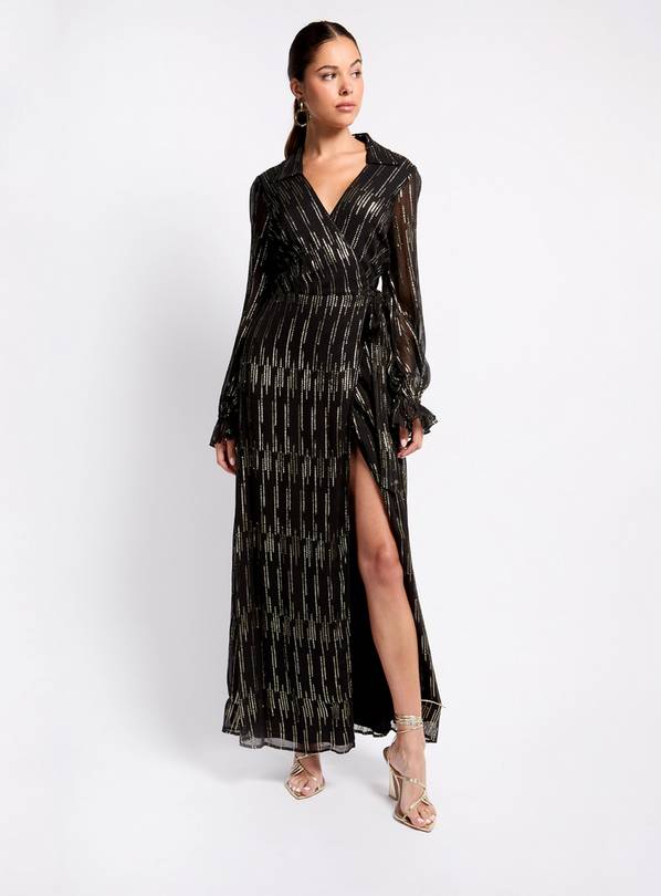 VOGUE WILLIAMS Black Gold Maxi Dress 12