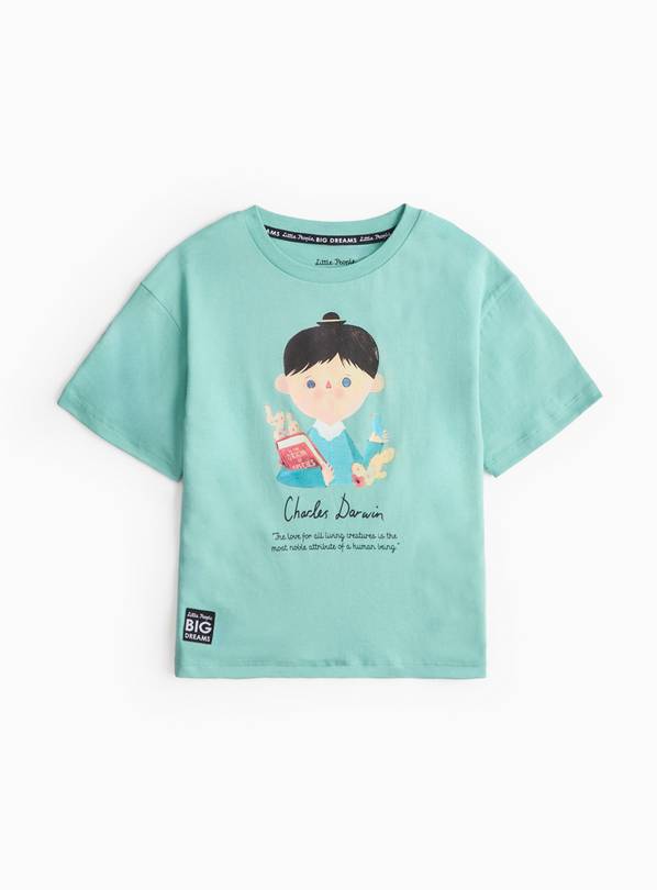 Charles Darwin Blue Character Print T-Shirt 1-2 years