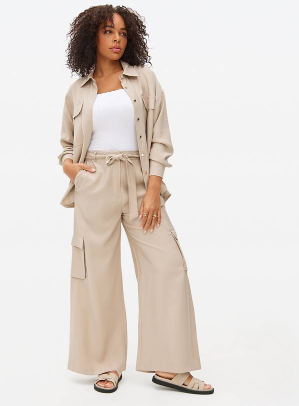 Taupe Co-ord Fluid Cargo Trousers 10S