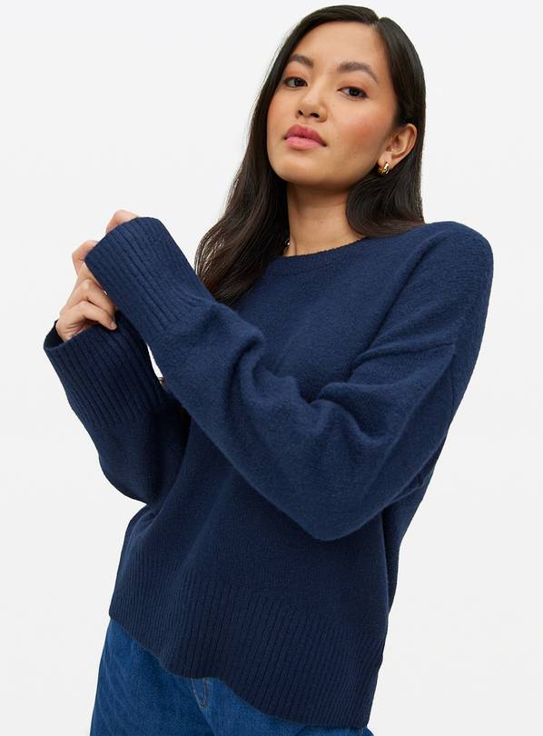 Navy Curved Hem Cosy Knit Jumper 10