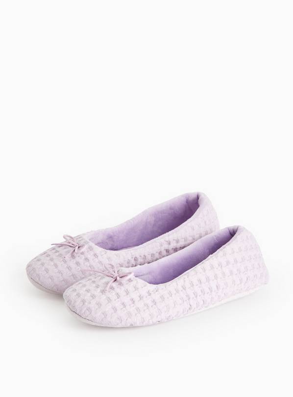 Lilac Waffle Ballerina Slippers 8