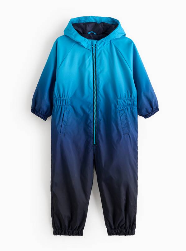 Blue Ombre Printed Hooded Puddlesuit 5-6 years