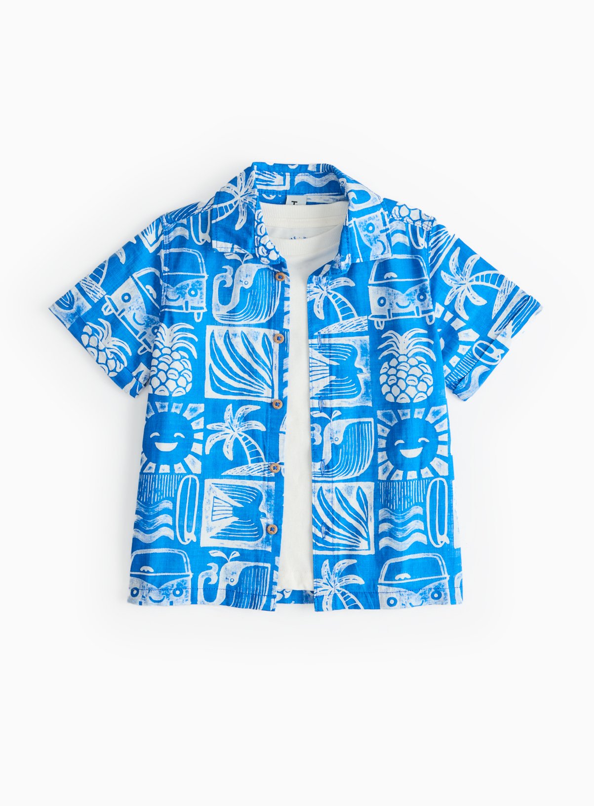 Blue Printed T-Shirt & Shirt Set 3-4 years