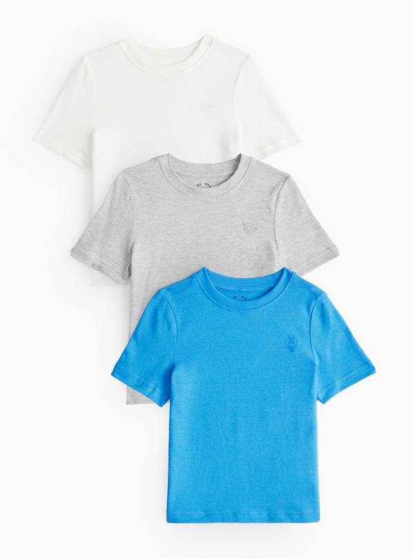 Blue Textured T-Shirts 3 Pack 1-2 years