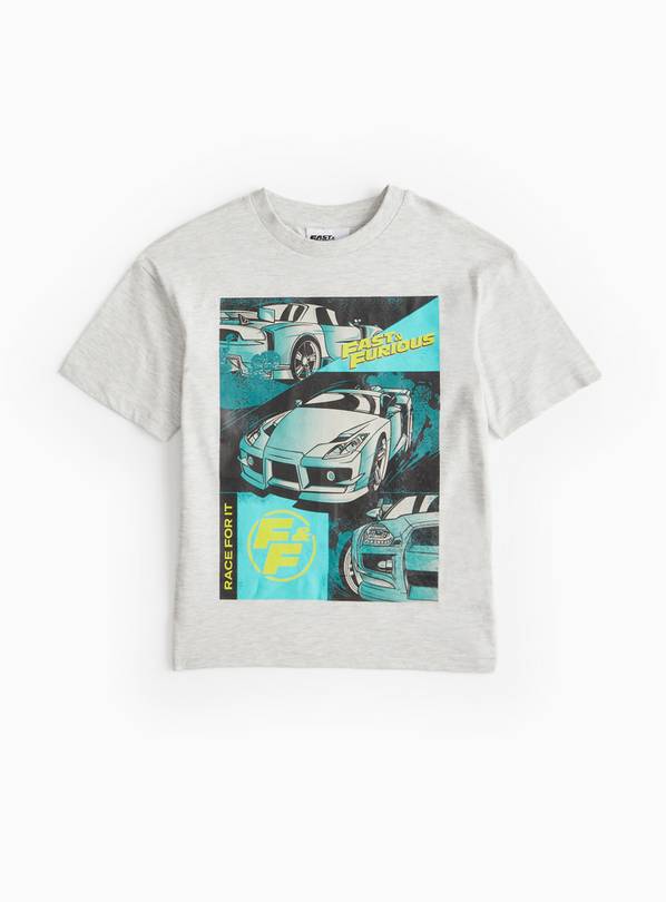 Fast & Furious Grey Marl T-Shirt 13 years