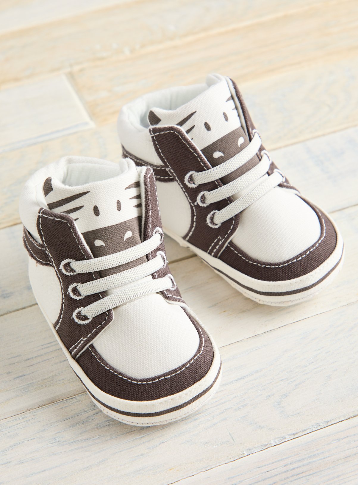 Brown High Top Trainers (3-6 Months) - Tu by Sainsbury's