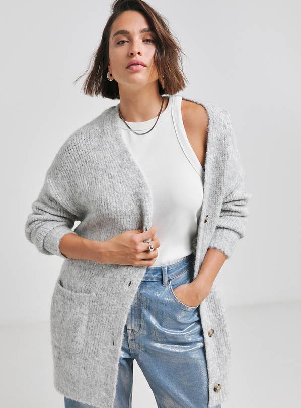 SIMPLY BE Grey Boyfriend Cardi 12-14