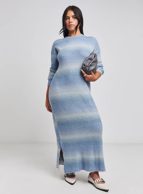 SIMPLY BE Blue Ombre Knitted Dress 32-34