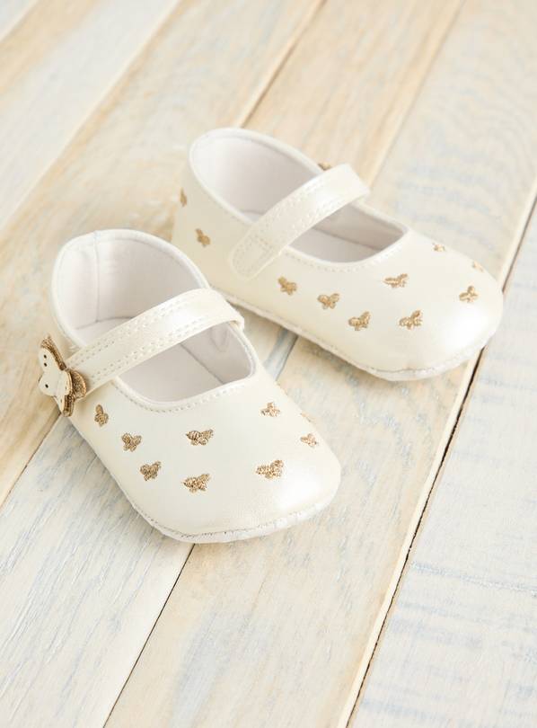 Cream Butterfly Mary Jane Shoes 9-12 months