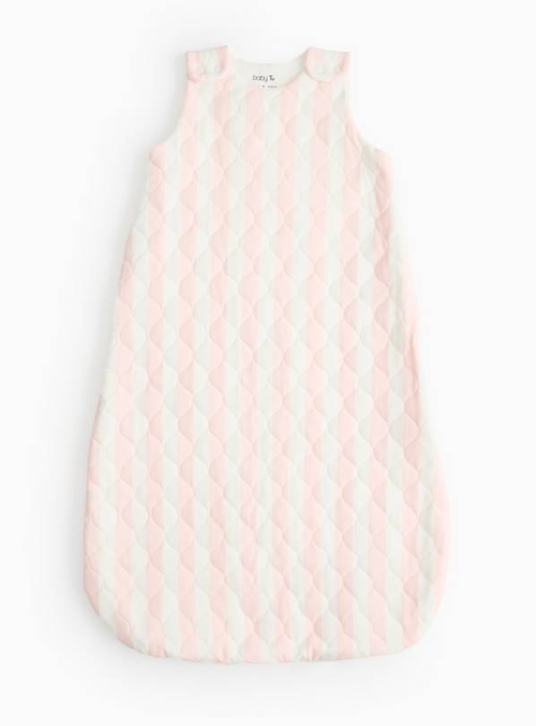 Pink Stripe Quilted 2.5 Tog Sleeping Bag 0-6 Months