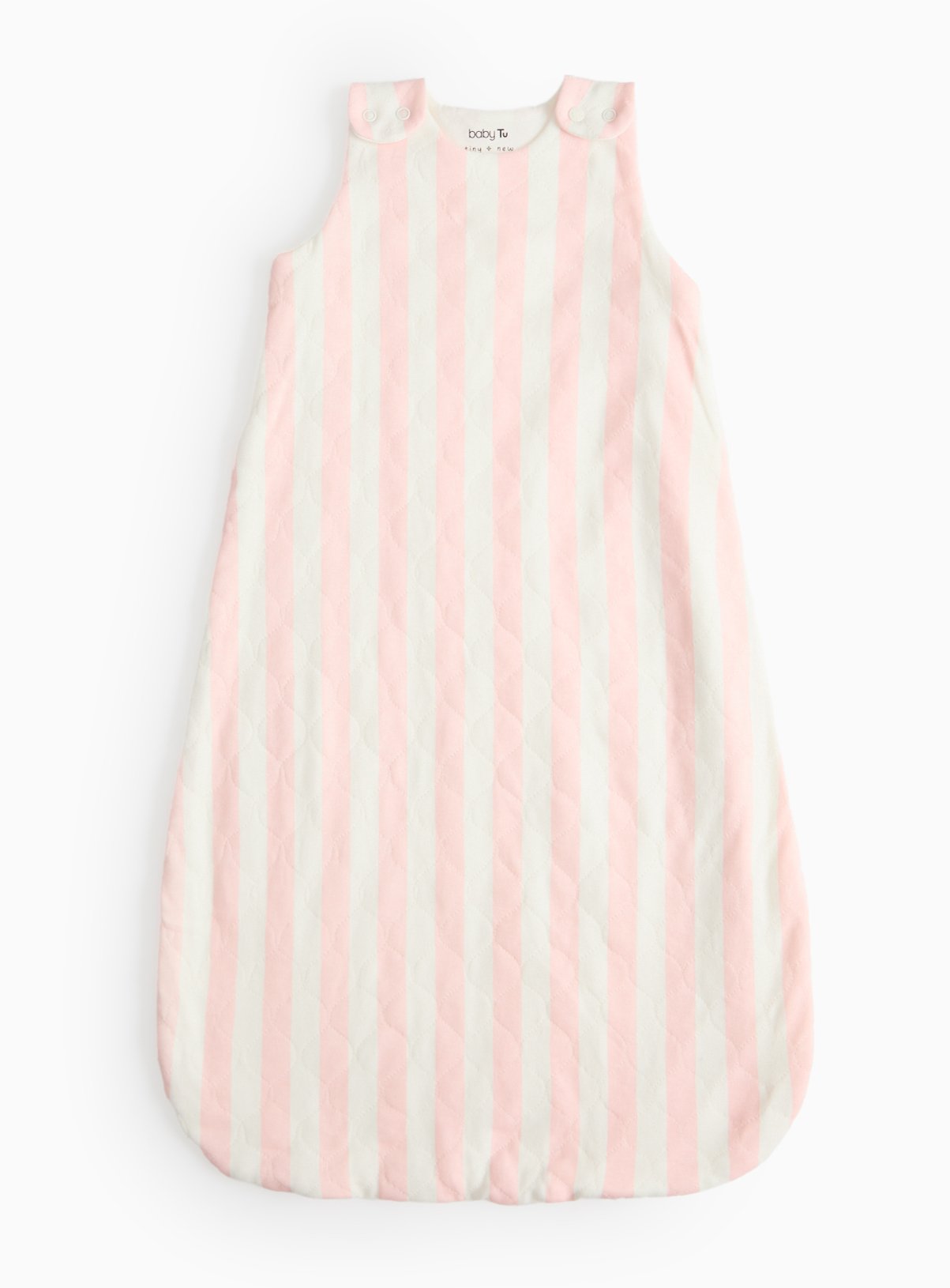 Pink Pink Stripe Quilted 1.5 Tog Sleeping Bag (0-6 Months) - Tu by Sainsbury's