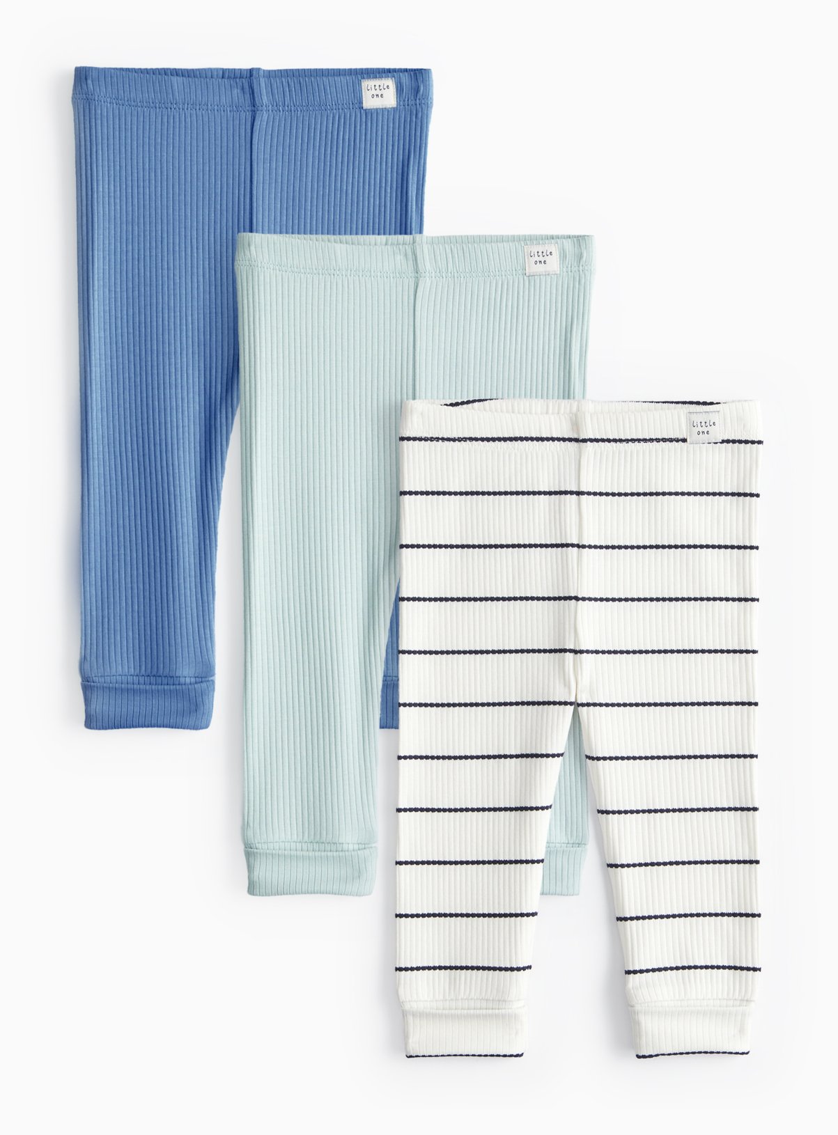 Blue Brighton Blue Stripe Leggings 3 Pack (9-12 Months) - Tu by Sainsbury's