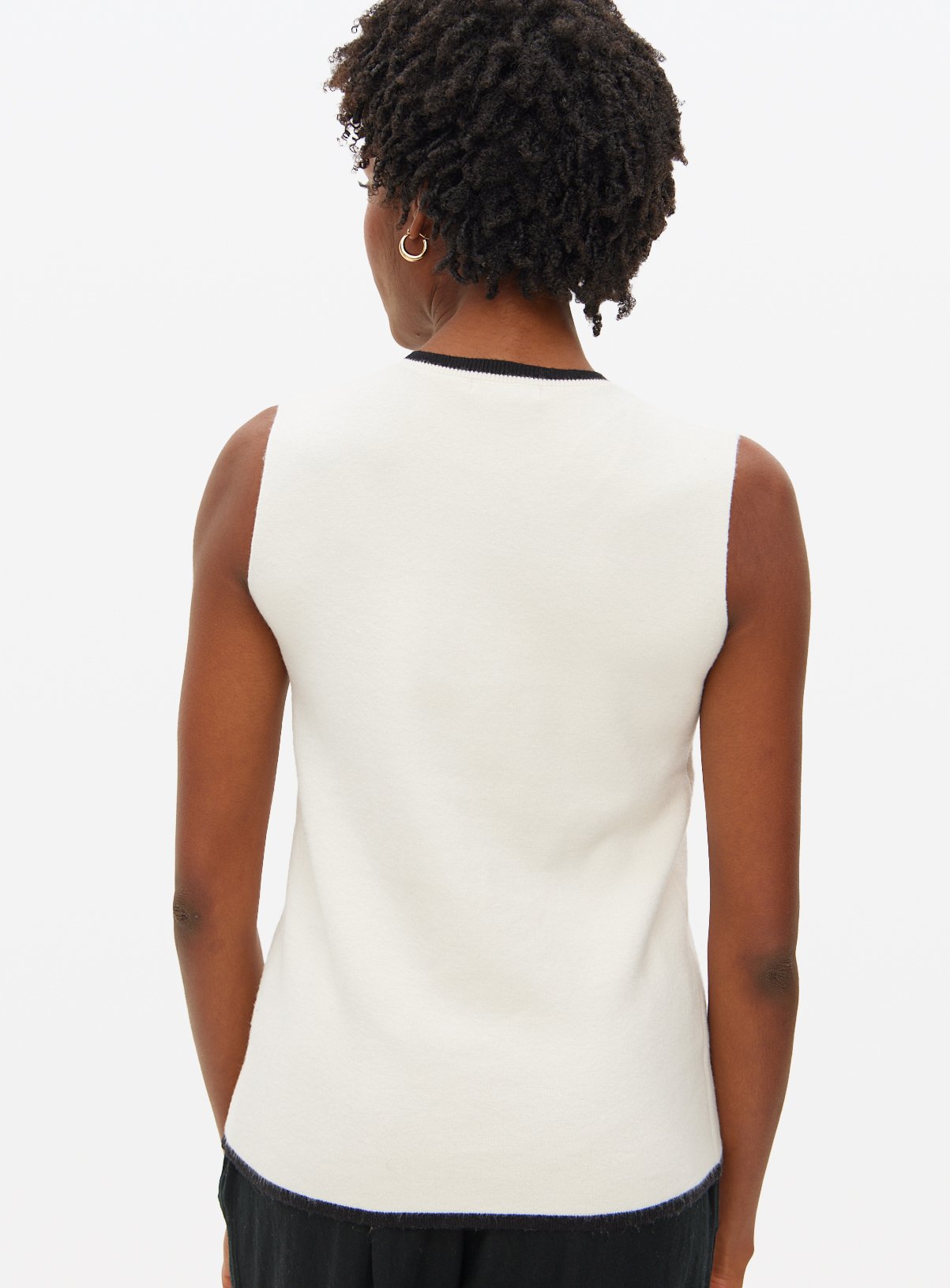 Cream Contrast Tipped Co-ord Vest M - Image 4 thumbnail